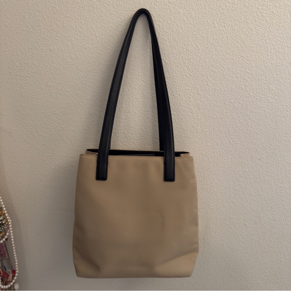 Coach Tan Tote Bag with Black Straps